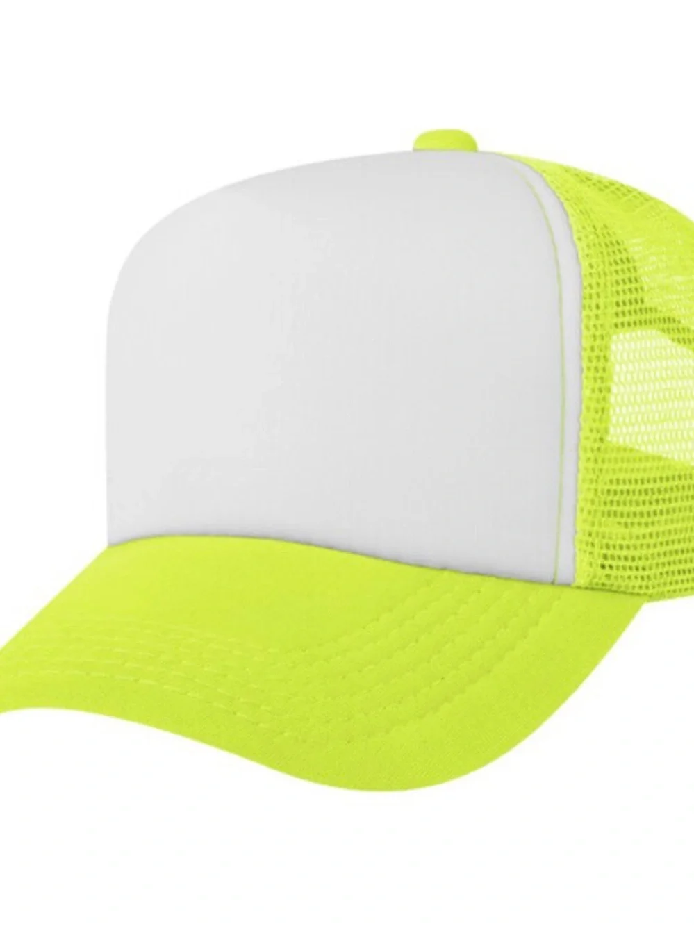 Neon Yellow and White Trucker Hat - pack of 6